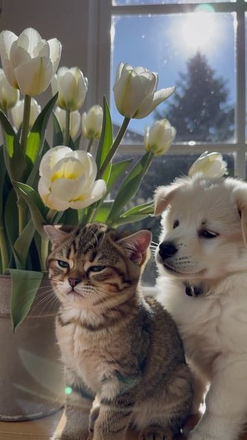 Уровень весеннего мимими зашкаливает! Самого доброго Тебе дня! 🐾🌸🌷🌿❤️