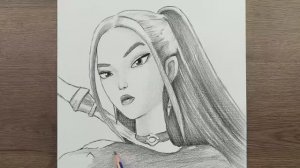 Как нарисовать Миру из аниме «Охотники на демонов» (K-pop), шаг за шагом.