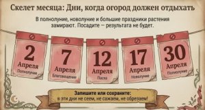 В какие даты  апреля 2026 строго запрещено работать в огороде