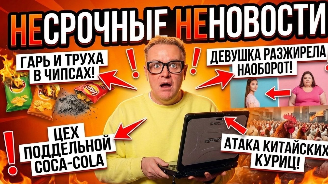 НЕСРОЧНЫЕ НЕНОВОСТИ #3 - Гарь и труха в чипсах, цех поддельной Coca-cola, девушка разжирела наоборот