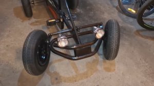 Веломобиль BERG ХL. Устанавливаем фары.