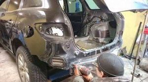 Mazda cx7 размазало фурой, восстановление.