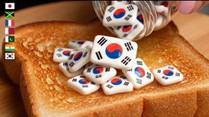 Ультрамакро ASMR👀✨ | Мини-флажки на тосте. Создание флажков, которые приносят удовольствие😌 AI ASM