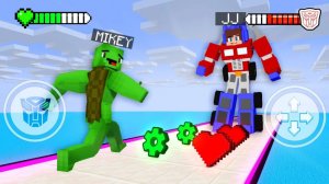 Джей Джей Оптимус Прайм против большого Майки Титана в игре Гигантская ГОНКА. Майнкрафт Мультик