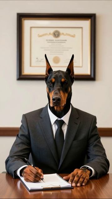 “Собака в костюме: необычный офисный стиль #собака #офис #юмор”