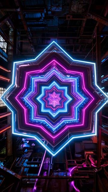 Световое шоу: яркие неоновые геометрии #Неон #Искусство #Дизайн