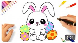 КАК НАРИСОВАТЬ ПРОСТОГО МИЛОГО ПАСХАЛЬНОГО ЗАЙЦА 🐇