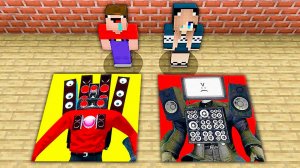 НУБ И ДЕВУШКА ПРО ПРОТИВ ЯМЫ МОНСТРОВ В МАЙНКРАФТ! Спикер мен титан и ТВ мен титан