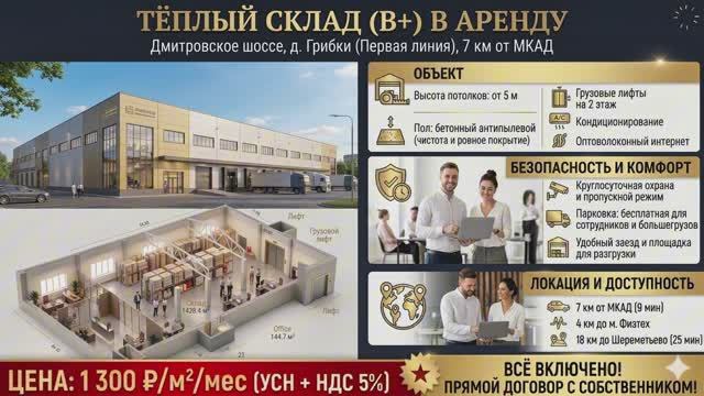 Грибки складской комплекс 7 км. от МКАД аренд площадей