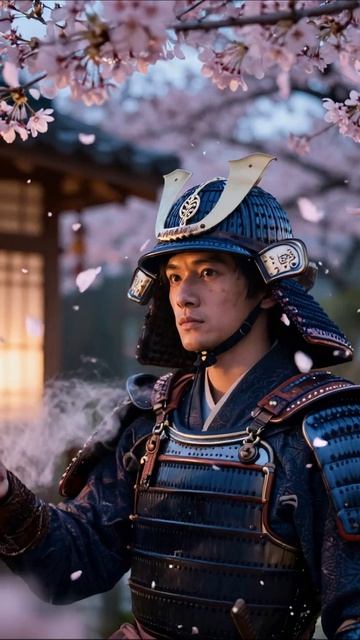 Самурай под цветущими сакурами #самурай #сакура #культура