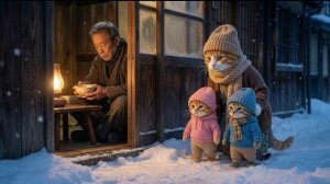 «Последний ужин старика» — но мама-кошка и два котёнка изменили его судьбу