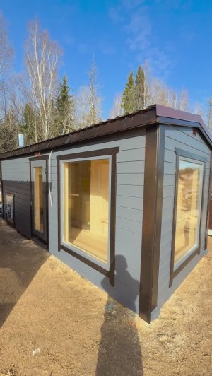 Перевозная  мобильная баня 6 метров с панорамными окнами