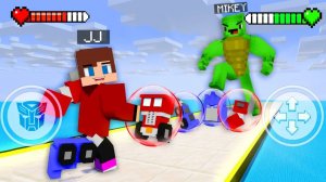 Джей Джей Оптимус Прайм против большого Майки Титана в игре Гигантская ГОНКА. Майнкрафт Мультик