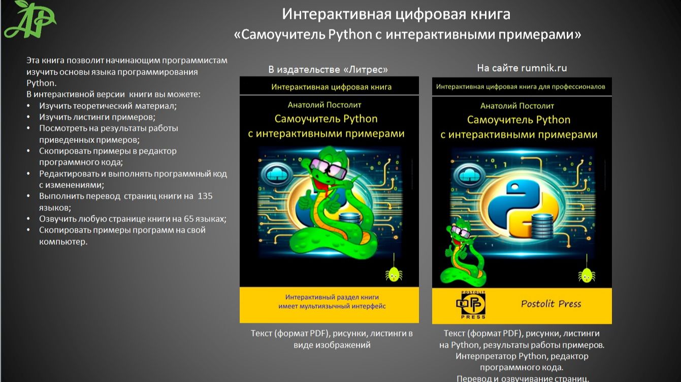 Самоучитель Python с интерактивными примерами