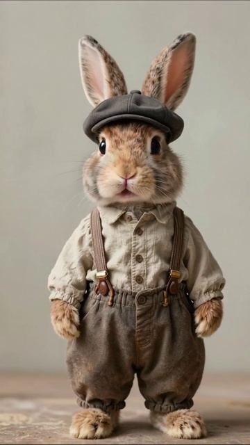 Очаровательный кролик в модной одежде #кролик #мода #милота