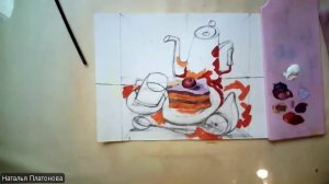 Пляшущая посуда с тортиком, кофе и лимоном. ч1