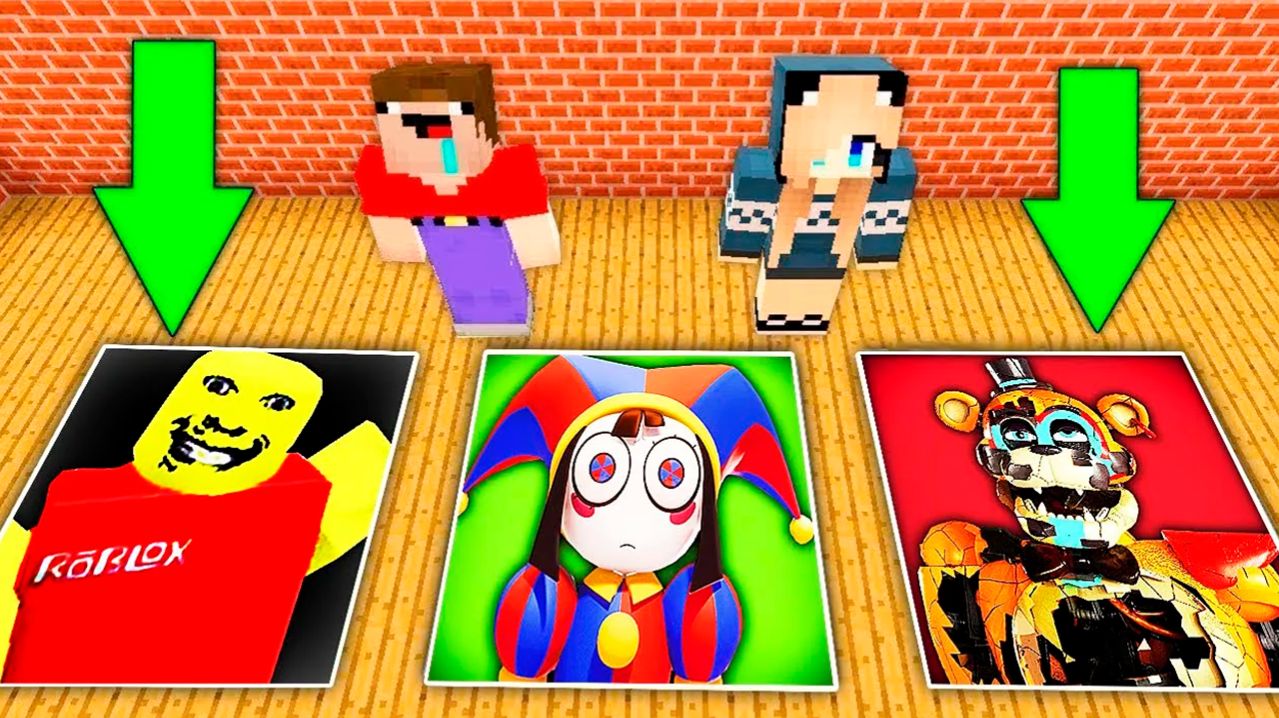 НУБ И ДЕВУШКА ПРО ПРОТИВ СТРАШНЫЕ ЯМЫ МОНСТРОВ В МАЙНКРАФТЕ ФНАФ РУИНЫ И СТРАННЫЙ ПАПА РОБЛОКС