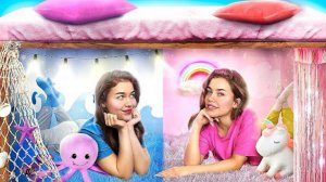 Секретные домики близняшек! | 24 часа челлендж! Мультики для детей