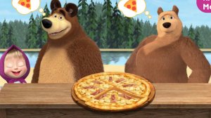 Маша и Медведь. Машина пиццерия. Маша готовит пиццу для медведицы. Детям.  12