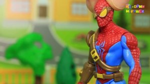 Видео для детей с игрушками Человек Паук - возвращение домой!