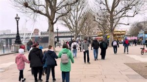 Туманный Лондон 2026 Весенняя прогулка мимо Биг Бена и Лондонского глаза по Саут-Бэнк  🌫️