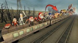 GARRY'S MOD — ЭТО СПАРТА!  GOO GOO GAGA ВЫЛЕТАЕТ ИЗ ПОЕЗДА 🚆 НЕОЖИДАННАЯ СЦЕНА ЭПИК
