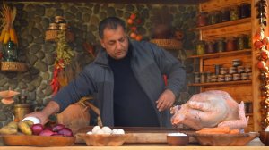 Индейка фаршированная, готовим на природе