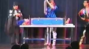 Comedy sawing in half .