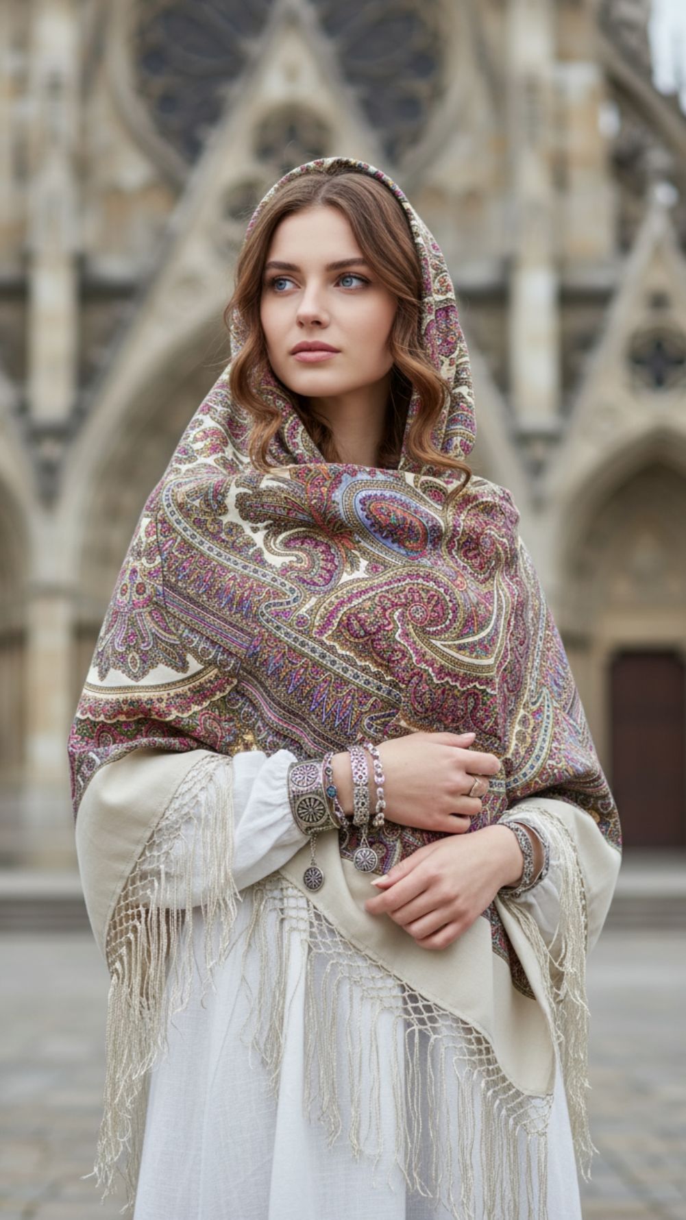 Павловопосадский платок «Волшебный узор» 1290-2