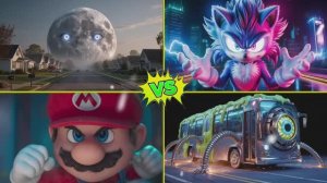 СУПЕР МАРИО И СОНИК: Битва против Школьного Автобуса и Лунного Монстра 🏎️ МУЛЬТИК ГЕРОИ