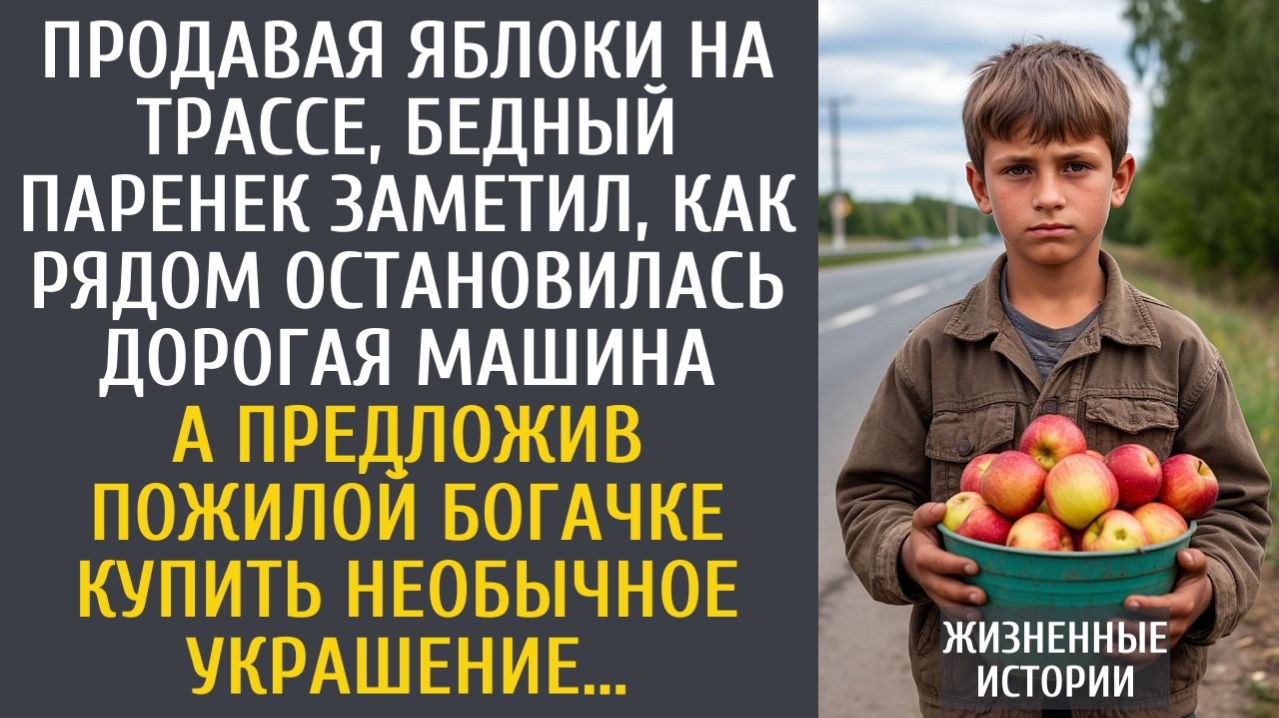 истории из жизни Продавая яблоки, паренек заметил, как остановилась дорогая машина…