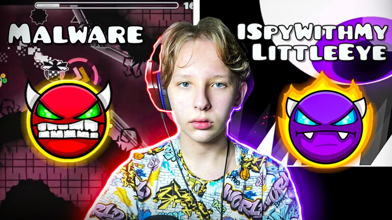 ОЧЕНЬ ЛЕГКИЕ ДЕМОНЫ | Malware, ISpyWithMyLittleEye | Geometry Dash смотреть онлайн