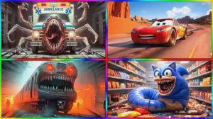 МУЛЬТИК ПРО МАШИНКИ: Тачки Маквин против Поезда Томаса и Зомби Соника 🏎️ БИТВА ГЕРОЕВ