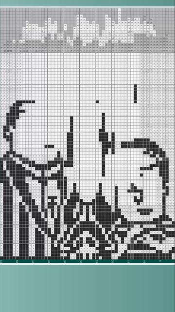 Семейка Аддамс - (The Addams Family) [★★★★★] 65х55 чёрно-белый японский кроссворд #pixelart