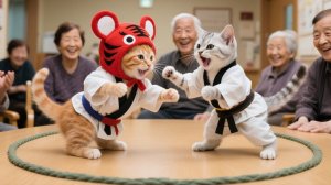 Смех сквозь слёзы: котята-сумоисты покорили пенсионеров — трое пушистиков согревают сердца