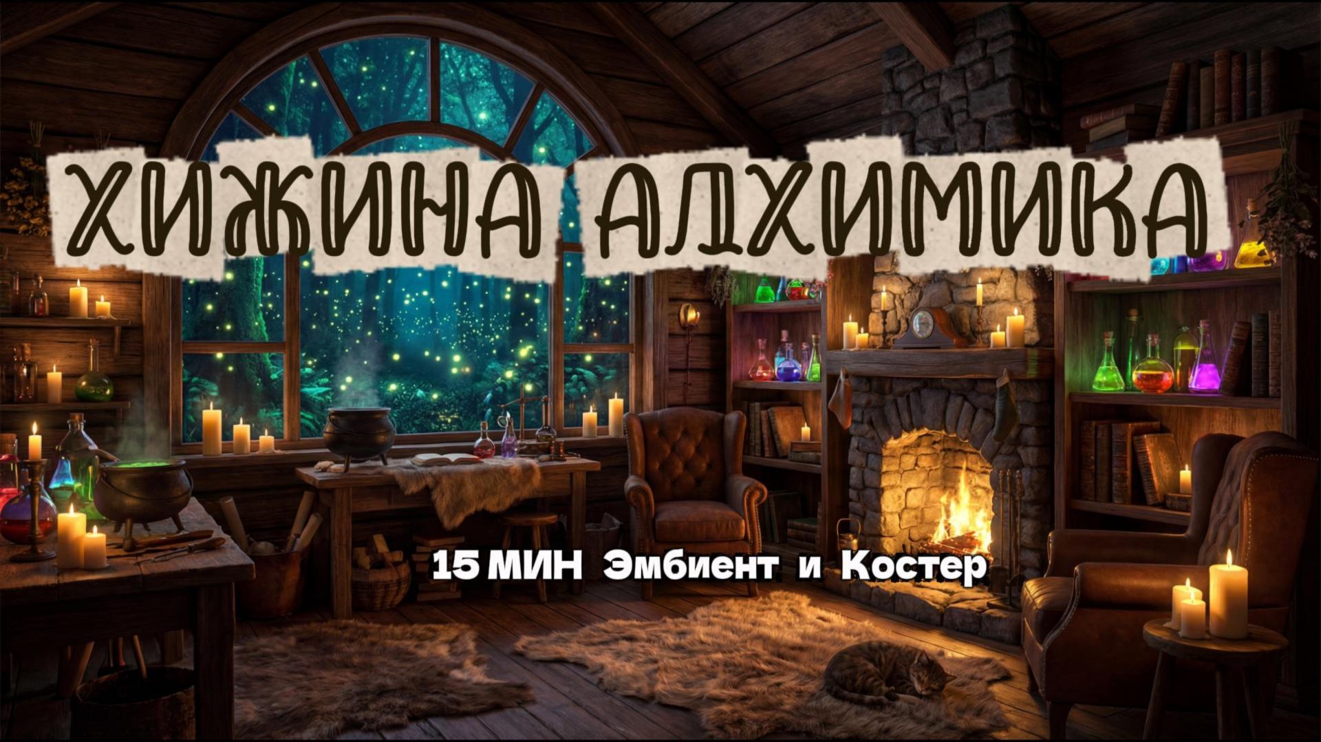 Хижина Алхимика 🧪 Уютное Тёмное Фэнтези, Треск костра и Эмбиент