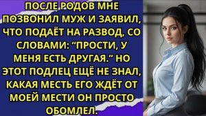 После родов мне позвонил муж и заявил, что подаёт на развод, со словами: Прости, у меня есть другая!