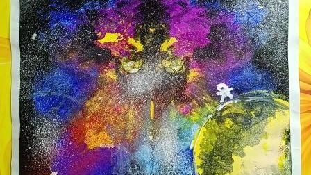 Космос Рисунок Монотипия