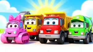 🚛КОМАНДА ГРУЗОВИКОВ: СТРОИМ ДОМ И БАССЕЙН | Развивающие мультфильмы для детей