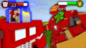 Джей Джей Оптимус Прайм против Майки Халкбастера Битва гигантских титанов. Майнкрафт Мультик