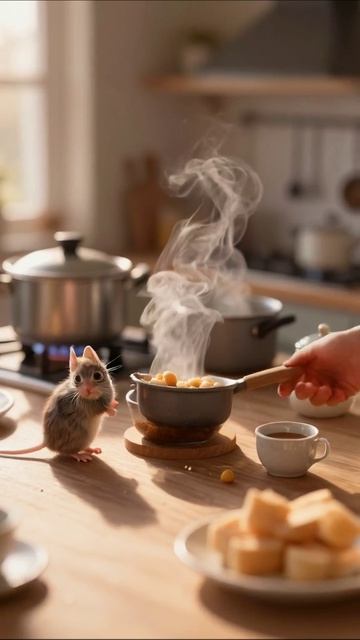 Кулинарные приключения: Мышка на кухне #мышь #кулинария #приключения
