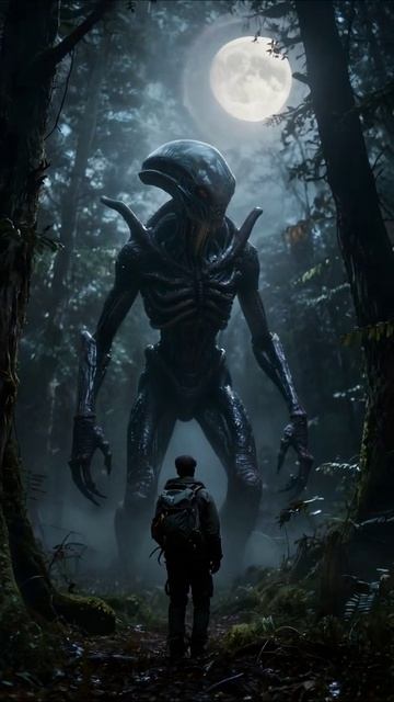 Загадка в лесу: встреча с инопланетянином #инопланетяне #ужасы #фантастика