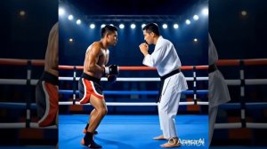 Бой Каратиста и Боксера. Сгенерировано ИИ.