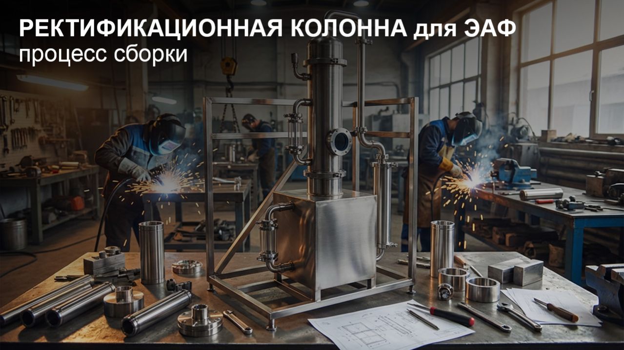 Сборка ректификационной колонны для производства спирта из головной фракции