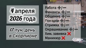 Гороскоп 4 апреля 2026 года, лунный день