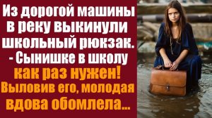 Истории из жизни. Слушать истории. Из дорогой машины в реку выкинули школьный рюкзак.- Сынишке в шк