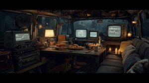 In the van while it snows. Solaris Ambient.