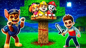 ЩЕНЯЧИЙ ПАТРУЛЬ РАЙДЕР EXE против СЕКРЕТНАЯ БАЗА НА ДЕРЕВЕ СКАЙ КРЕПЫШ МАРШАЛ В МАЙНКРАФТ МУЛЬТИК