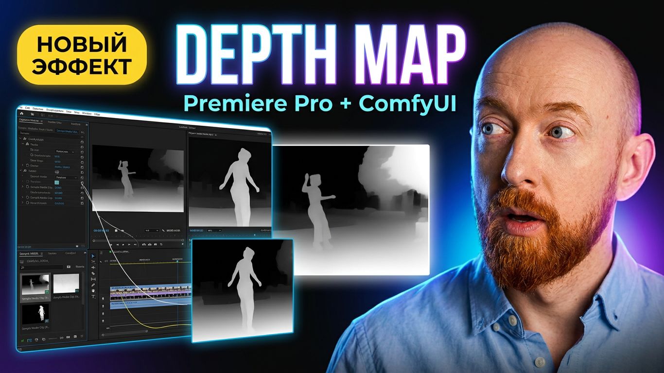 Карта глубины в Premiere Pro через ComfyUI — Depth Of Field из любого видео!