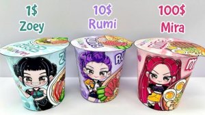 🍝 PAPER DIY 🍝 РАСПАКОВКА RAMEN BLIND BAGS — K-POP ДЕМОН-ОХОТНИКИ RUMI, MIRA, ZOEY | ASMR #BLINDBAG